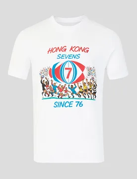 Hong Kong China Rugby Unisex 2026 Hk7s Retro T-shirt WHITE 4XL unisex - Castore - FashionsVida