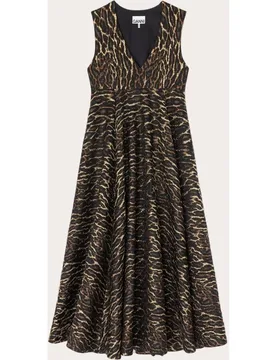 Ganni - Vestido midi de leopardo - Ganni - FashionsVida