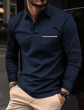 Spring Long Sleeve V-Neck Button Pocket Men's Casual Top - Aliexpress - FashionsVida