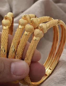 Annayoyo Africa Gold Color Bangles for Women Girls Arab Nigeria Jewelry Flower Bracelet - Aliexpress - FashionsVida
