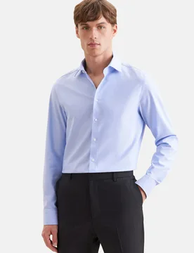 Slim Performance-Hemd Uni Blau 40 - Seidensticker - FashionsVida