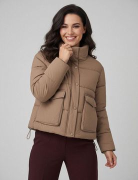 Giacca puffer trapuntata - beige