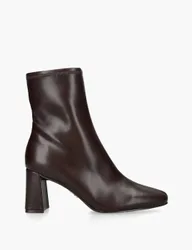 Hurst Leather Block Heel Ankle Boots Dark Brown female