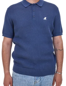 Maglia polo blu in cotone lavorato U.S. Golf Club US51228M XXL - U.S. GRAND POLO - FashionsVida