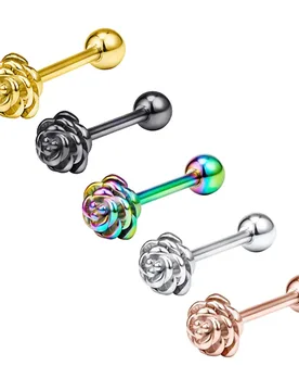 Rose Gem Heart Tongue Piercing langue Tongue Rings Surgical Steel Nipple Ring Helix Piercing Earring Jewelry - Aliexpress - FashionsVida