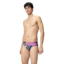 Cm Allover Swimming Brief Black / Matcha Green / Siren Red UK 28 Men