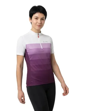 Maglia A Maniche Corte Half Zip Rainbow Mid Bordeaux - Loeffler - FashionsVida