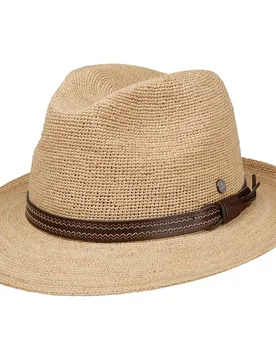 Fine Crochet Bogart Raffia Hat by - nature - Size: M (56-57 cm) - Lierys - FashionsVida