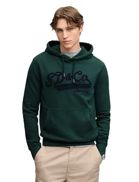 Felpa Con Cappuccio Washed Embroidered Relaxed Enamel Green XL