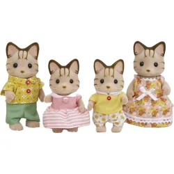 Familia gatos rayas