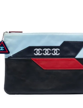 Medium Lambskin Airlines O Case Clutch - Chanel - FashionsVida