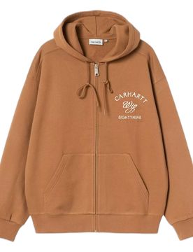 Felpa hooded eightynine sweat jacket - hamilton brown