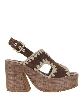 Mou Raffia platform with back stra