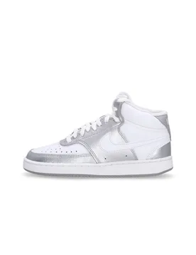 Scarpa Bassa Donna Wmns Court Vision Mid White/metallic Silver - Nike - FashionsVida