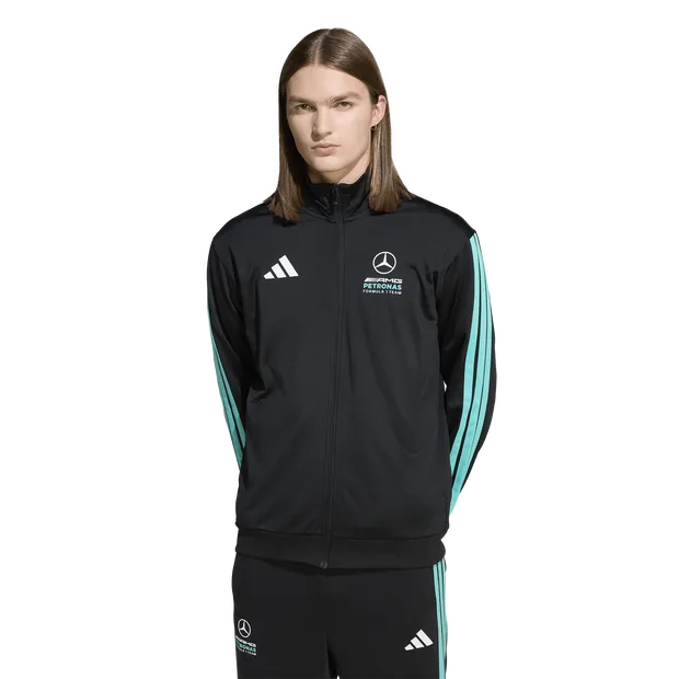 Mercedes Men Track Tops - Black - Size M - Poly Mesh - Black - Size: Medium - Adidas - FashionsVida