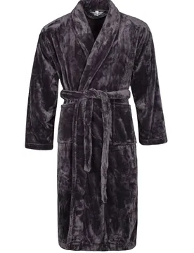 Mens 1 Pack SOCKSHOP Fleece Dressing Gown Antique Silver S - Grey - Size: Small - Heat Holders - FashionsVida