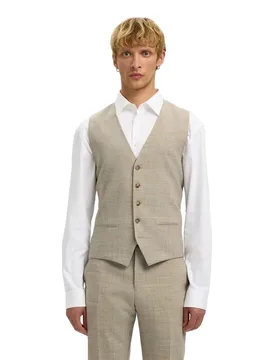 Selected Gilet Slim-oasis Sand 48 - Selected - FashionsVida