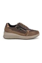 Scarpe marroni con inserti in pelle e lacci 205710715217 37