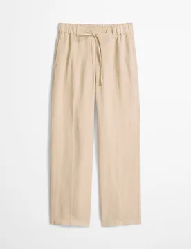 Pantalones anchos de lino con cintura elástica - MARC O'POLO - FashionsVida
