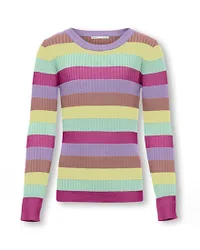 Maglia in viscosa a fantasia righe multicolor a coste 8-14 anni