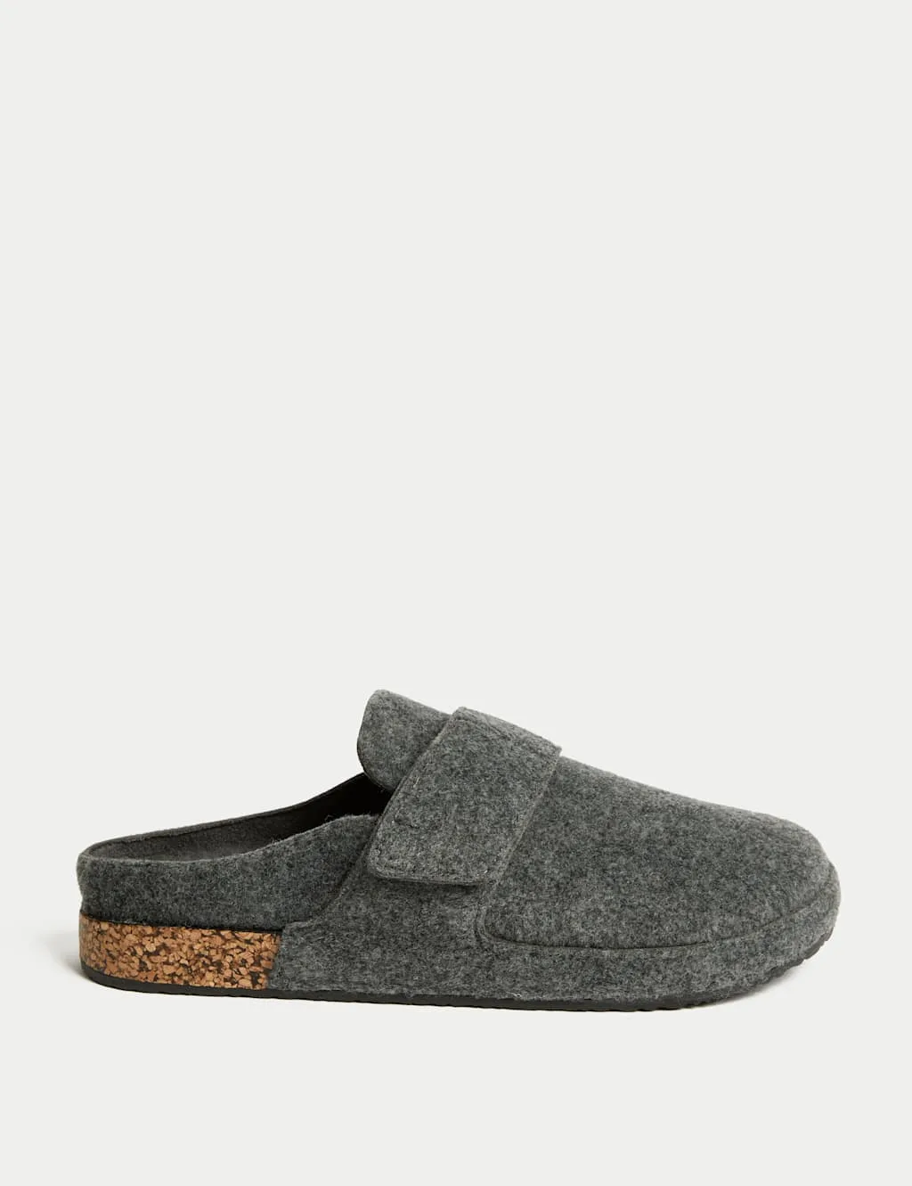 Corkbed Mule Slippers with Freshfeet™ Grey male - M&S - FashionsVida