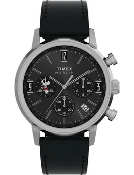 Peanuts Marlin Mens Black Watch Tw2y48500 Leather - One Size - Timex - FashionsVida
