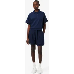 Bermudas de mujer oversized de mezcla de lino vaporoso en blanco