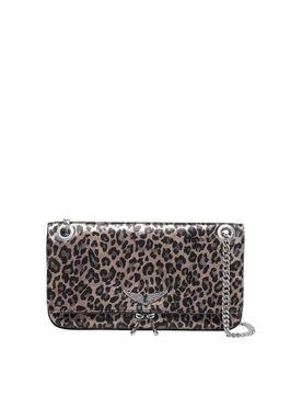 Borsa a tracolla leopardata in metallo rock