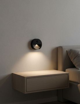 Lampada LED da parete per la notte - nero