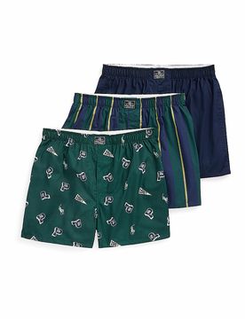 POLO Boxershorts 3-er Pkg print navy dunkelgrün M herren