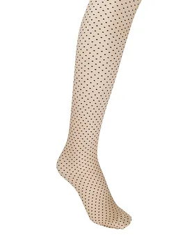 Collant de contention CONTROL DOTS 20 fairly light / black beige L - Wolford - FashionsVida