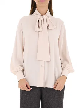 Blusa con fiocco CHAMPAGNE 50 - Diana Gallesi - FashionsVida