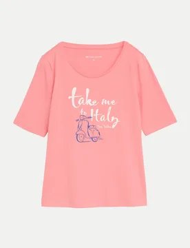 T-Shirt mit Print Rosa XL - Tom Tailor Casual - FashionsVida