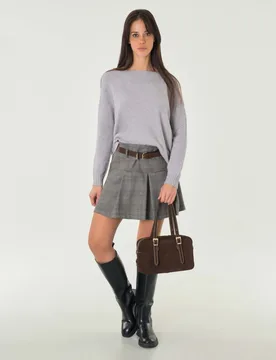 Maglia grigio peral boxy in misto viscosa - Hlo! - FashionsVida