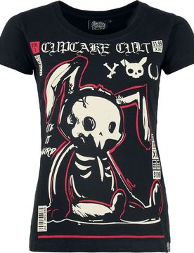 T-Shirt - Comic Bunny T-Shirt - S bis XXL - für Damen - Größe L - schwarz - Frauen - female
