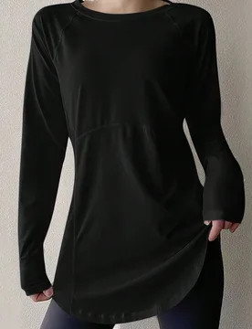 Camiseta de yoga y fitness para mujer, camisa deportiva de secado rápido, adecuada para correr, entrenamiento en el gimnasio, capa base de compresió - Shein - FashionsVida