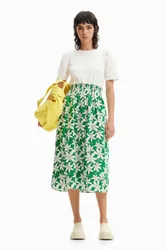 Robe midi combinée fleurs WHITE M female