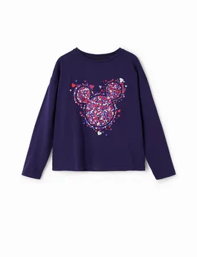 T-shirt cœurs Mickey Mouse BLUE 7/8 female - Desigual - FashionsVida