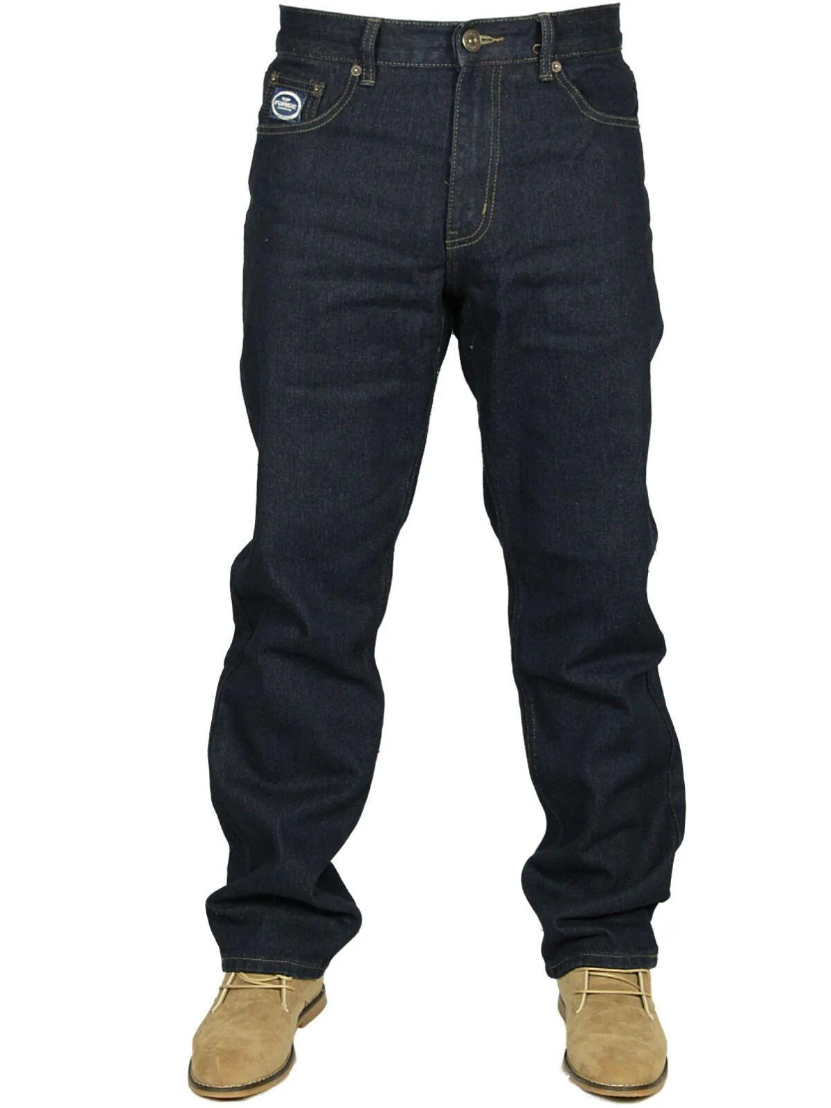Mens Jeans Big & Tall Plus Size Regular Fit - Indigo Blue - Size 58w/32l - Forge - FashionsVida