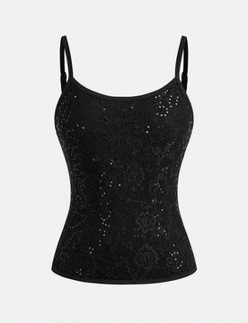 Camisetas de tirantes y camisolas para adolescentes, nuevas de verano, de punto con estampado de encaje, ajustadas, simples y de corte slim, adecuadas