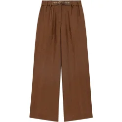 Pantalones anchos de mujer de tweed con strass