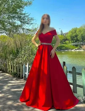 Classic Red Evening Formal Dress 2026 Off the Shoulder Beads Sequins A-line Satin Long Prom Pageant Party Gowns Robe De Soiree - Aliexpress - FashionsVida