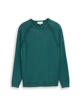 Acid wash knit pullover male
