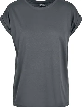 T-Shirt - Ladies Extended Shoulder Tee - XS bis 5XL - für Damen - Größe L - charcoal - Frauen - female - Urban classics - FashionsVida