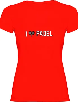 T-shirt à Manches Courtes I Love Padel Red L - Kruskis - FashionsVida