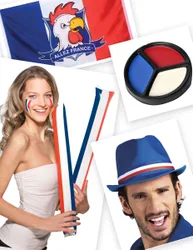 Frankreich-Fanset 4-teilig blau-weiss-rot