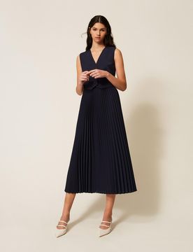 Robe longue effet gilet avec plissé