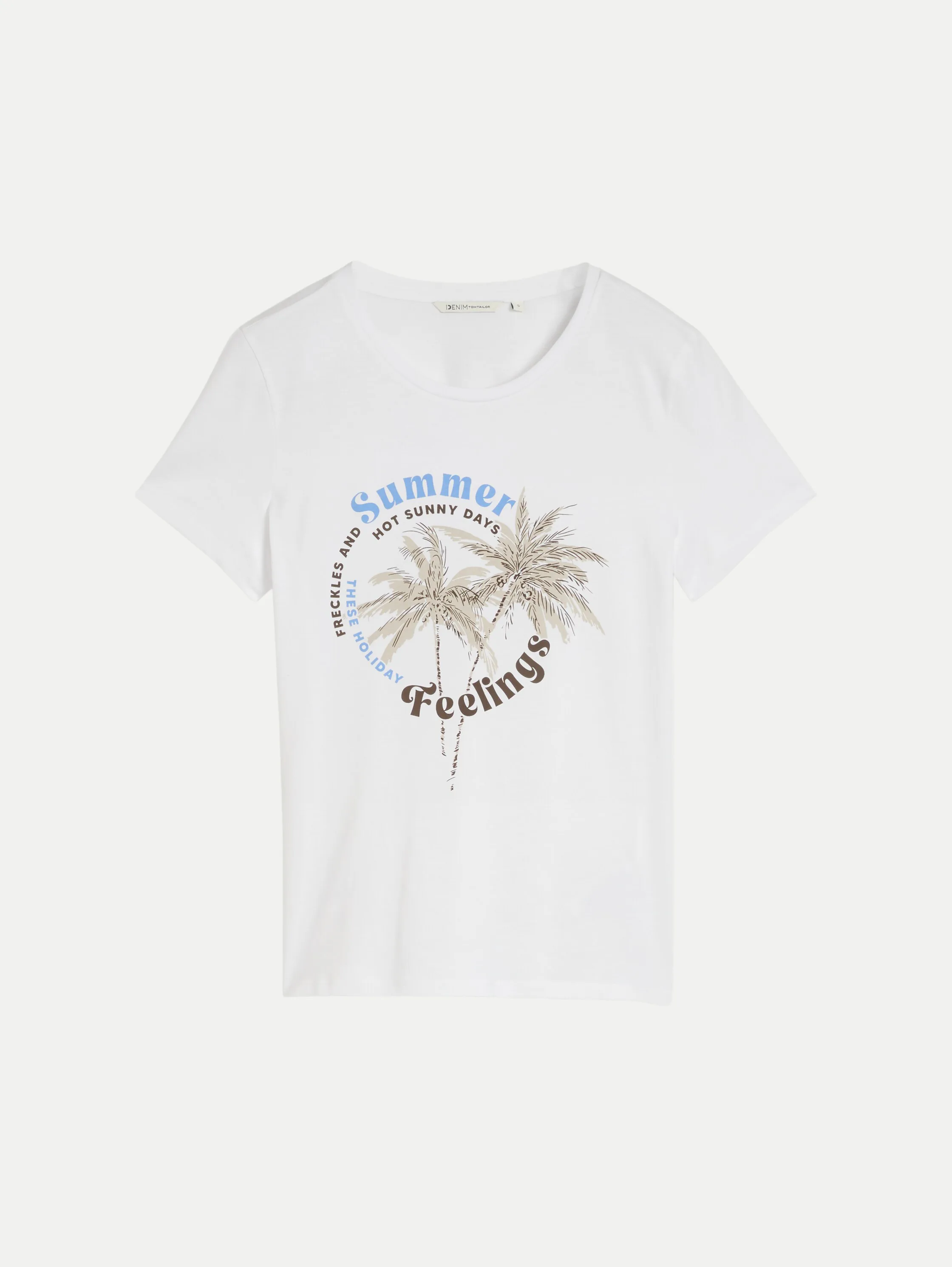 T-Shirt mit Frontprint Weiß M - Tom Tailor Denim - FashionsVida