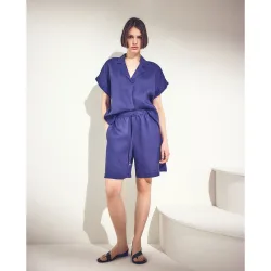 Short liso de mujer de lino