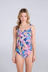 Womens Tankini Print Top - Dark Blue - Dark Blue - Size: 20